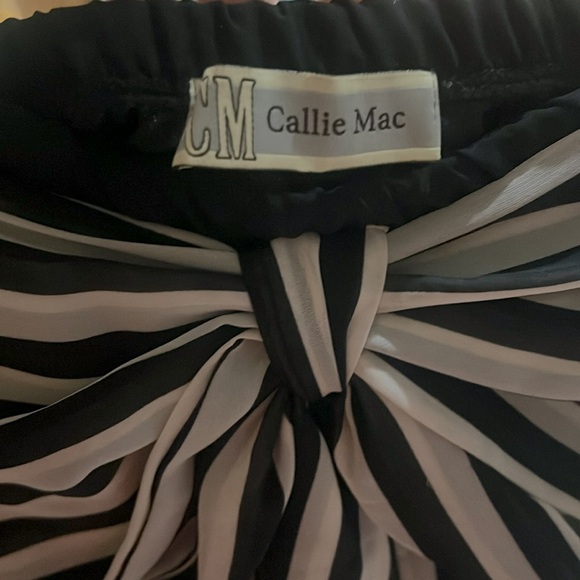 Callie Mac Size Small-Strapless Black Maxi Dress with stripe bow, EUC. - Picture 7 of 7